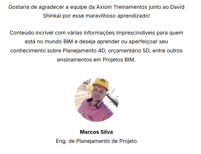 Curso de Navisworks Manage com Eng. David Shinkai depoimento e resultados de alunos