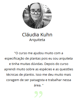 Curso de Projetos de Biopaisagismo depoimento e resultados de alunos