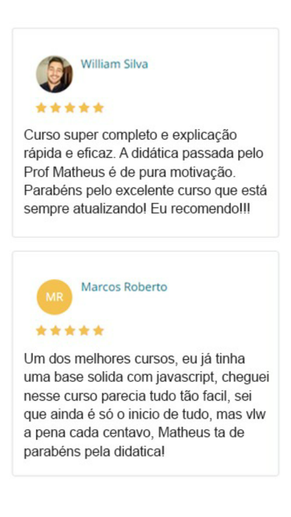 Curso FullStack Profissional depoimento e resultados de alunos