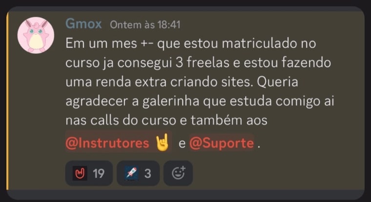 Gestor de Automações com NoCode e IA depoimento e resultados de alunos