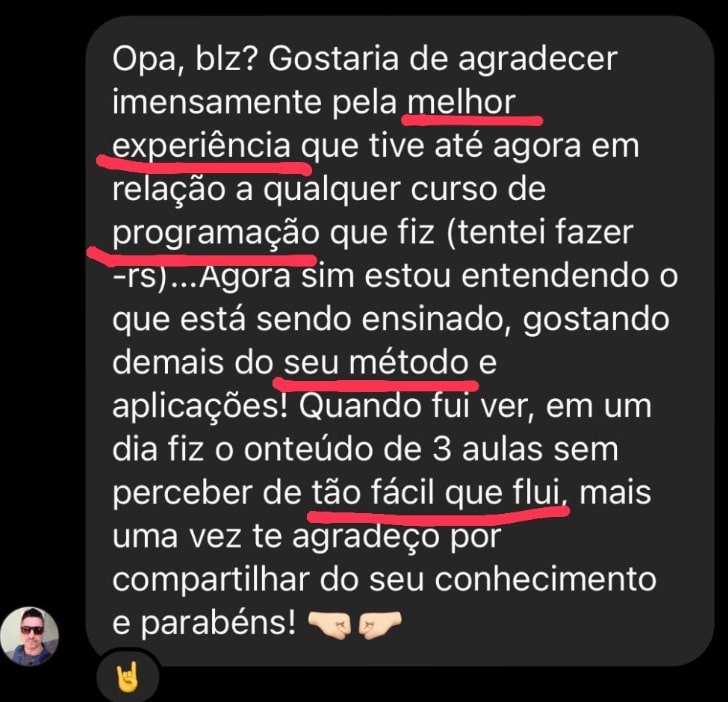 Gestor de Automações com NoCode e IA depoimento e resultados de alunos