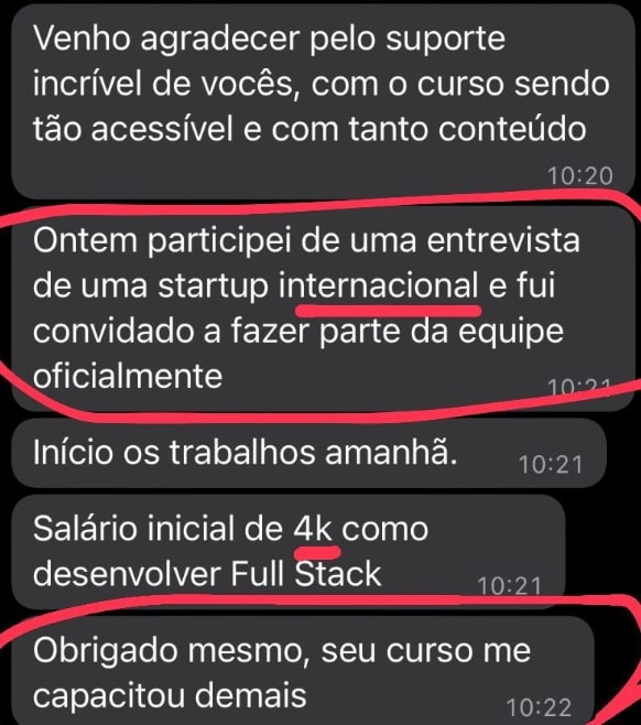 Gestor de Automações com NoCode e IA depoimento e resultados de alunos
