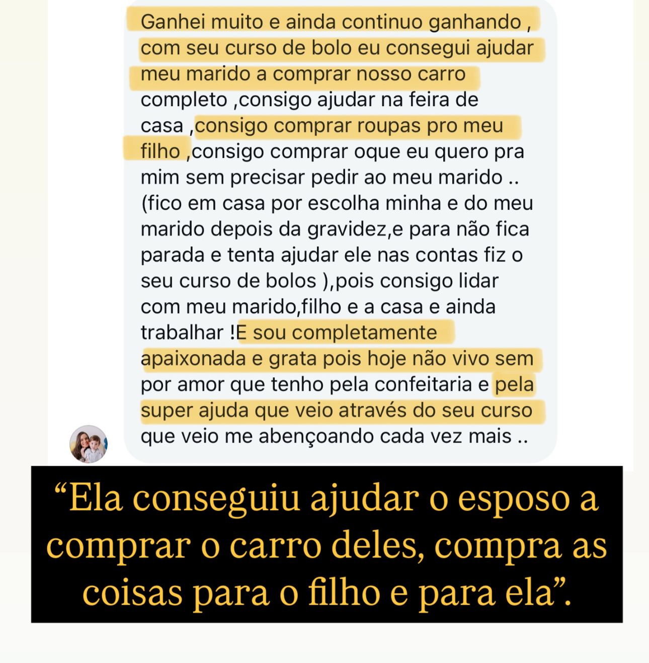 A Nova Era Slice Cake depoimento e resultados de alunos