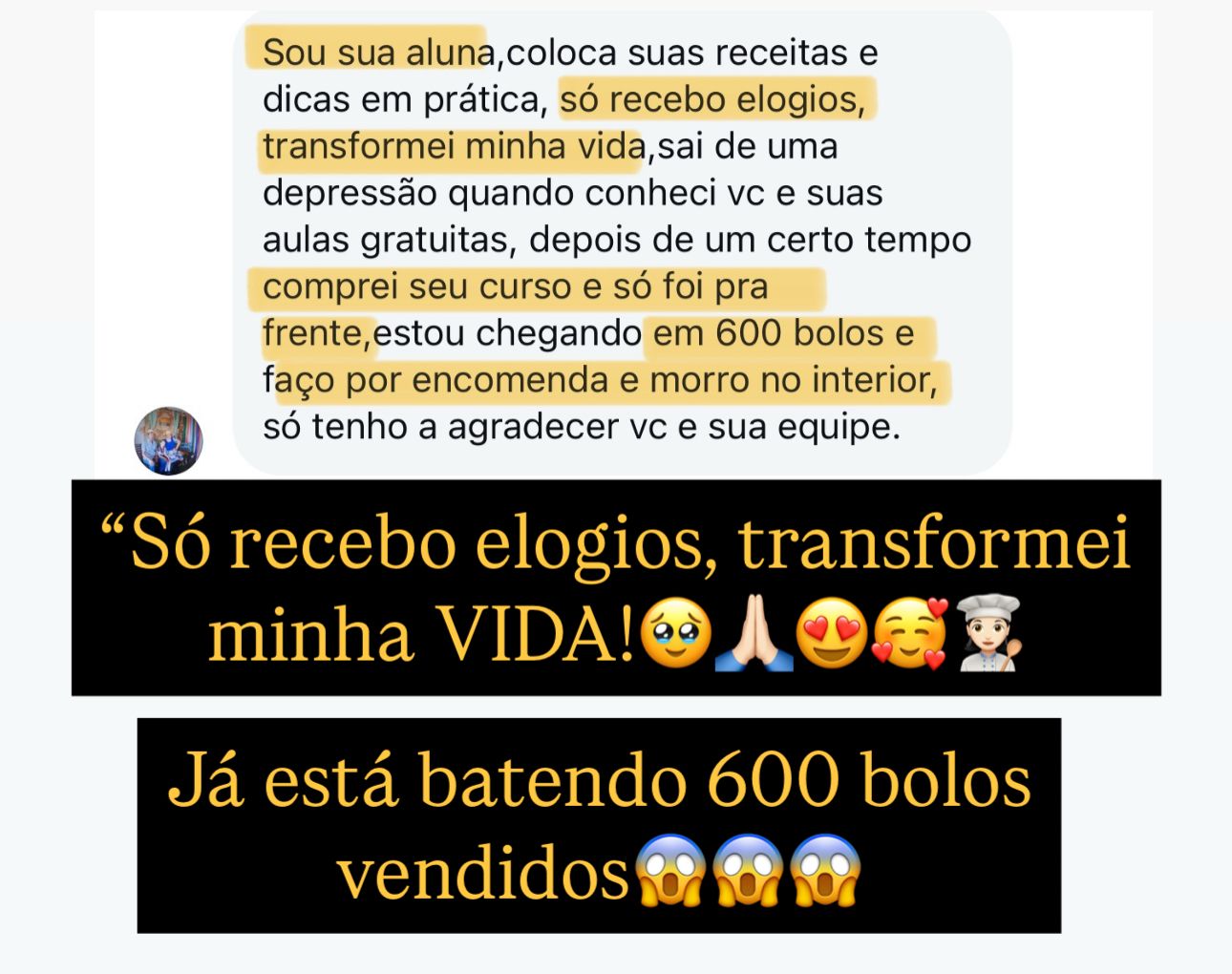 A Nova Era Slice Cake depoimento e resultados de alunos