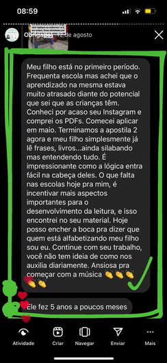 Apostila de Alfabetização BCV depoimento e resultados de alunos
