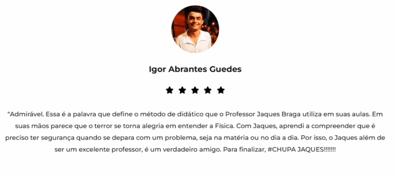 Curso Fisica Online do Jaques Braga é bom? depoimentos de alunos
