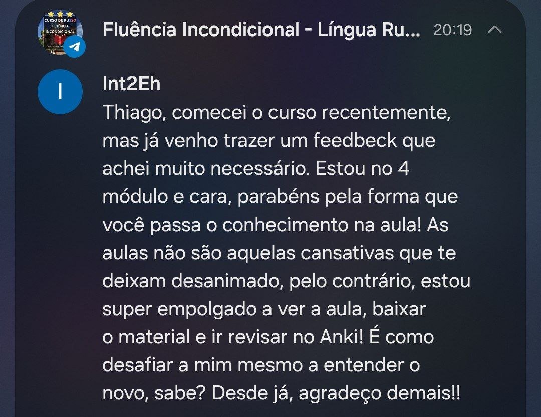 Curso de Russo Fluência Incondicional é bom? depoimentos de alunos