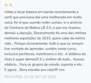 Curso Lapidando Bateristas 2.0 é bom? depoimentos de alunos