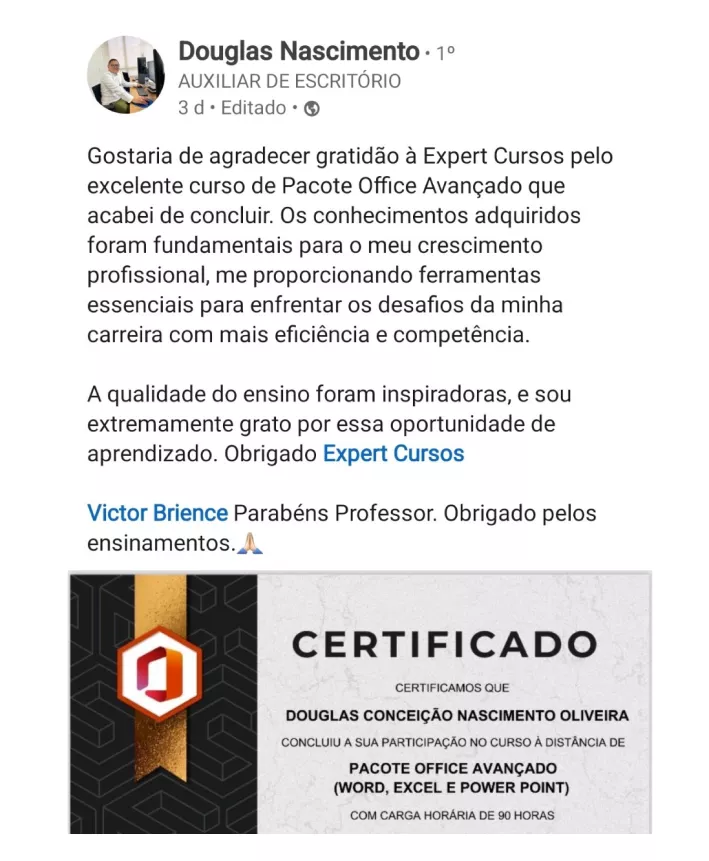 Formação Pacote Office e Power BI é bom? depoimentos de alunos