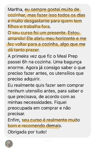 Meal Prep com Martha Guterres é bom? depoimentos de alunos
